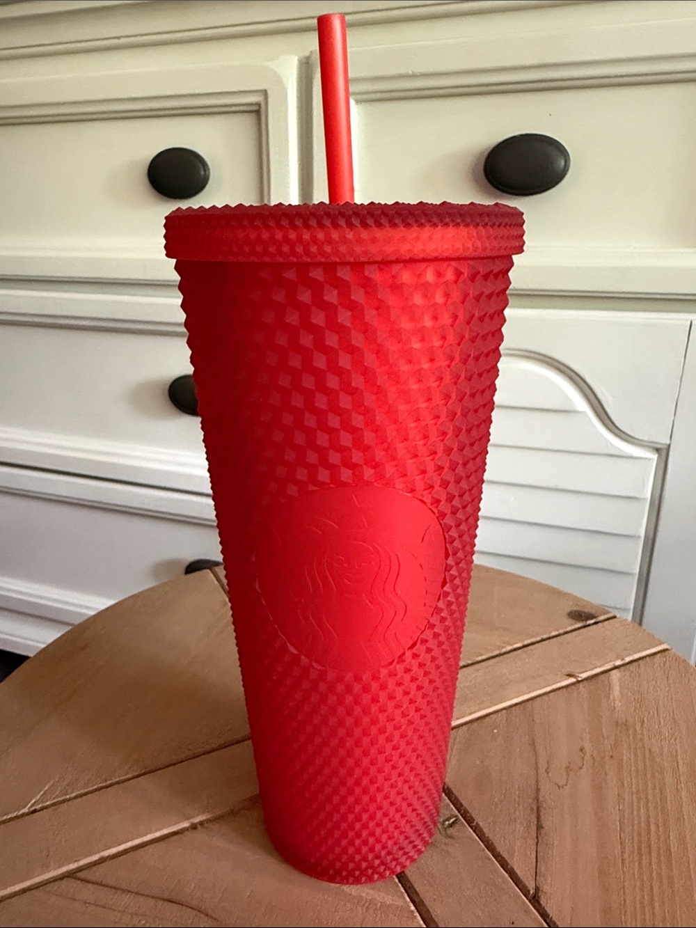 Starbucks Red Textured Studded Tumbler with Straw